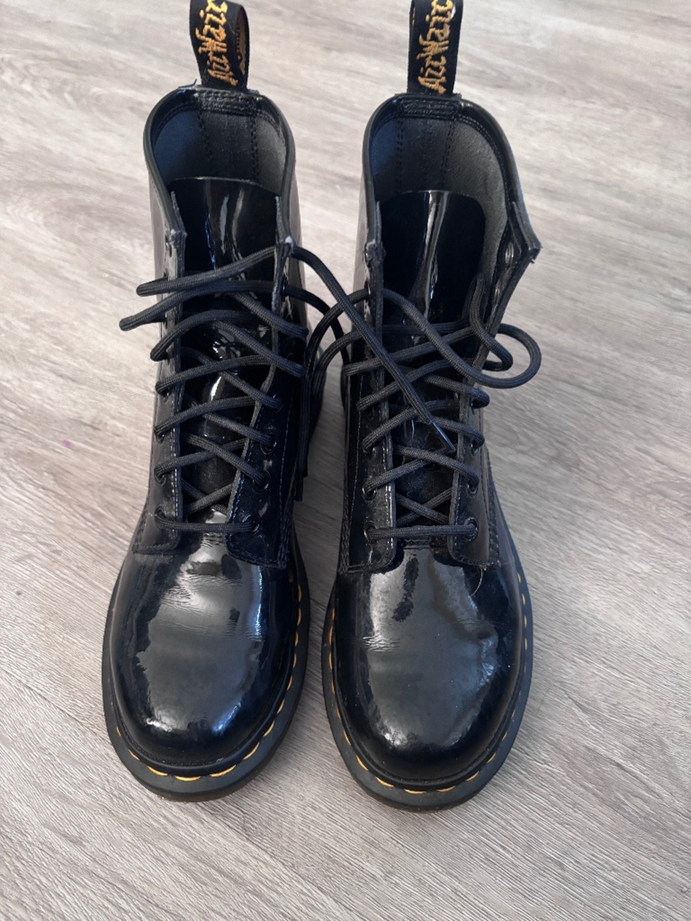 Dr. Martens 1460 Patent Leather Black Combat Boots Size 8